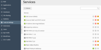 How to restart services in Plesk