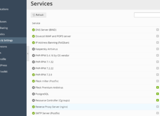 How to restart services in Plesk