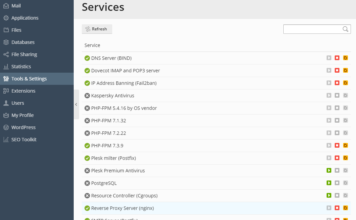 How to restart services in Plesk
