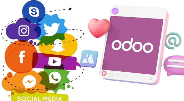 Why Odoo CRM Is the Smart Choice for Social Media Integration Odoo CRM dashboard with connected social media icons