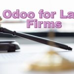 Odoo for Law Firms: How It Simplifies Case Management “A lawyer using Odoo’s Case Management Module on a laptop to manage client cases, documents, and billing in a law firm.”