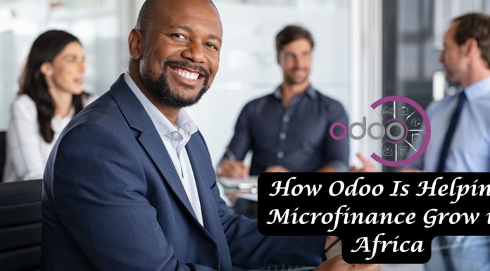 How Odoo Is Helping Microfinance Grow in Africa “A microfinance officer in Africa using Odoo on a tablet to manage client loans and track payments in the field.”
