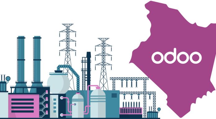 How Odoo Is Helping Kenya’s Factories Work Faster and Smarter Factory worker using Odoo Manufacturing Module on a tablet to track production and inventory in a Kenyan manufacturing plant