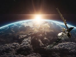 “Illustration of Starlink satellite re-entering Earth’s atmosphere due to solar storm activity”