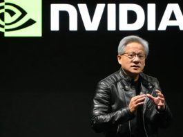 “An illustration showing NVIDIA's central role in AI, surrounded by icons for language models, drones, chips, healthcare, and robots — representing the many startups it funds.”