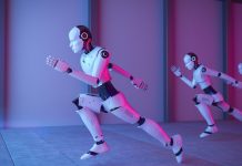 China’s Robot Startups Are Racing Ahead: How Innovation and Speed Are Changing the Game “Modern humanoid robot developed by a Chinese startup walking in a tech expo, surrounded by a crowd”