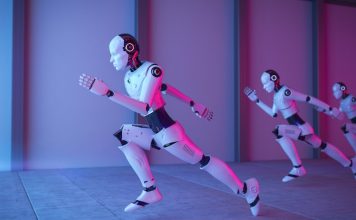 China’s Robot Startups Are Racing Ahead: How Innovation and Speed Are Changing the Game “Modern humanoid robot developed by a Chinese startup walking in a tech expo, surrounded by a crowd”