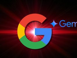 "A teacher and student working with a tablet, guided by Google's Gemini AI assistant in a modern classroom"