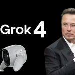 Grok 4: Elon Musk’s New AI Chatbot That’s Smarter, Safer, and Ready to Talk A sleek digital illustration of Grok 4 chatbot with glowing eyes on a laptop screen, symbolizing advanced conversation and AI learning in real-time.