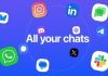 Beeper’s Big Comeback: One App to Chat with Everyone, Now Safer and Smarter "Person holding a phone with Beeper app on screen, showing multiple chat icons in one inbox – symbolizing unified messaging"