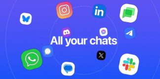 Beeper’s Big Comeback: One App to Chat with Everyone, Now Safer and Smarter "Person holding a phone with Beeper app on screen, showing multiple chat icons in one inbox – symbolizing unified messaging"