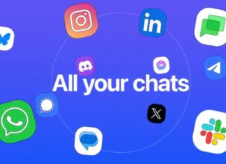 Beeper’s Big Comeback: One App to Chat with Everyone, Now Safer and Smarter "Person holding a phone with Beeper app on screen, showing multiple chat icons in one inbox – symbolizing unified messaging"