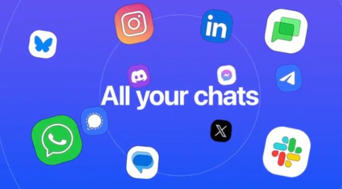 Beeper’s Big Comeback: One App to Chat with Everyone, Now Safer and Smarter "Person holding a phone with Beeper app on screen, showing multiple chat icons in one inbox – symbolizing unified messaging"
