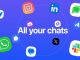 Beeper’s Big Comeback: One App to Chat with Everyone, Now Safer and Smarter "Person holding a phone with Beeper app on screen, showing multiple chat icons in one inbox – symbolizing unified messaging"