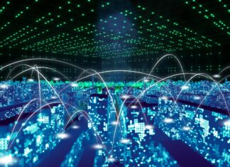 California Forever: A New City Dream with Big Tech Plans A futuristic tech park surrounded by green fields and solar panels, with people walking and working in clean, modern buildings