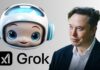 Baby Grok: Elon Musk’s New AI Buddy for Kids  Illustration of a child happily interacting with an AI chatbot named Baby Grok on a tablet screen, symbolizing fun and safe learning