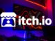 Itch.io’s NSFW Crackdown: What Indie Game Creators Should Know “A laptop displaying indie game thumbnails on Itch.io with a warning label marked NSFW removed from screen.”