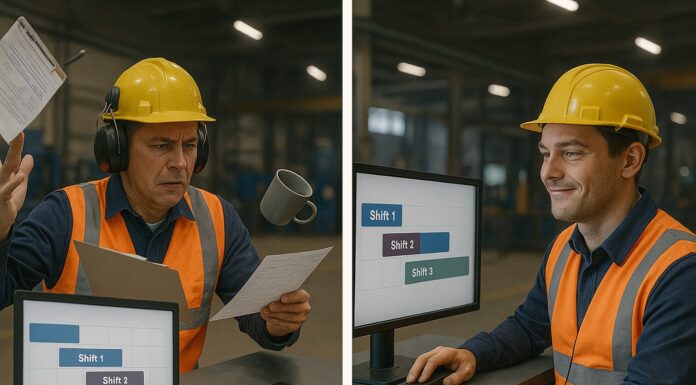 Fix Shift Overlaps and Idle Time with Odoo’s Work Center Calendar | Smart Factory Scheduling by Zolute Odoo Work Center Calendar dashboard showing machine and shift timelines with no overlaps