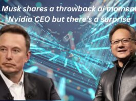 Elon Musk and Jensen Huang AI-generated throwback of Nvidia DGX-1 delivery to OpenAI