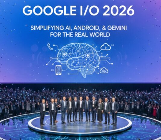 Overwhelmed by Rapid Tech Shifts? How Google I/O 2026 Will Simplify AI, Android, and Gemini for the Real World Google I/O 2026 keynote stage showcasing AI announcements focused on Gemini and Android ecosystem integration.