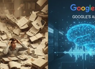 Drowning in Documents? How Google’s AI Audio Summaries Turn Reading Overload into Actionable Insights Diagram showing AI workflow converting long documents into structured audio summaries using semantic analysis and voice synthesis.