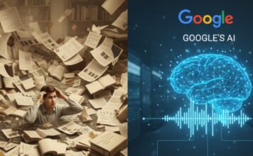 Drowning in Documents? How Google’s AI Audio Summaries Turn Reading Overload into Actionable Insights Diagram showing AI workflow converting long documents into structured audio summaries using semantic analysis and voice synthesis.